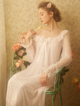 Lace bow nightgown