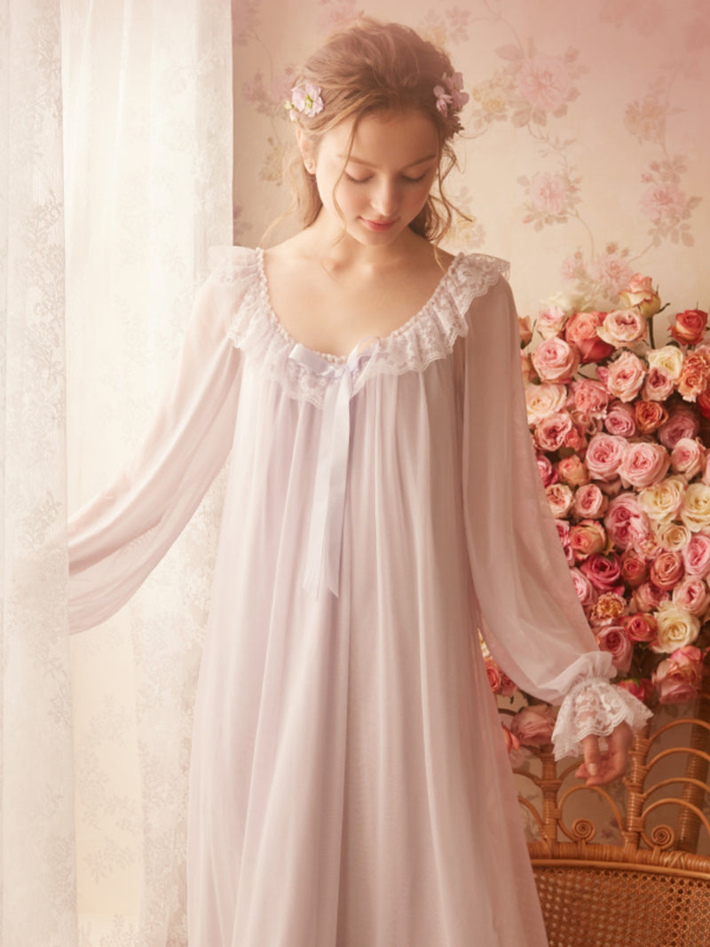 Lace bow nightgown